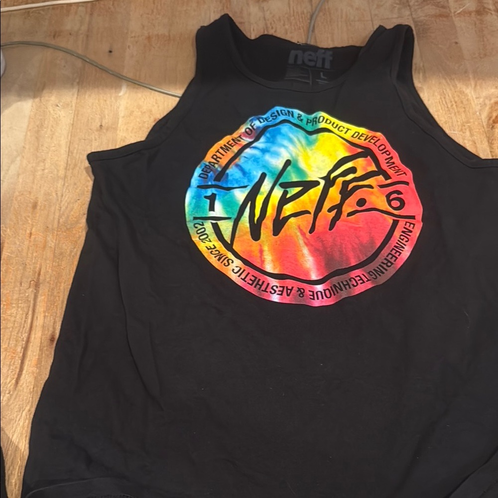 Neff Black Tank Top with Colorful Logo